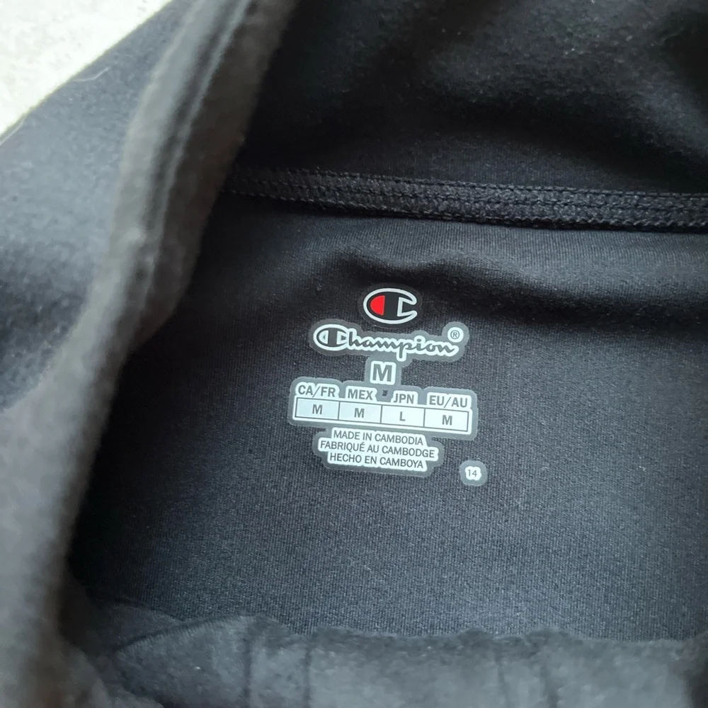 Champion Black Athletic Zip Up Jacket Buttery Soft Fitted Activewear M